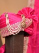 Deep Pink Silk Wedding Safa And Dupatta